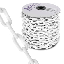 Load image into Gallery viewer, 125ft White Plastic Chain Link for Crowd Control, Halloween, Classroom