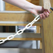 Load image into Gallery viewer, 125ft White Plastic Chain Link for Crowd Control, Halloween, Classroom