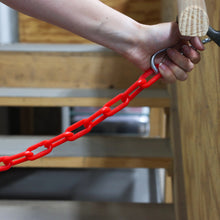Load image into Gallery viewer, 125ft Red Plastic Chain Link for Crowd Control, Halloween, Classroom