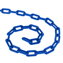 Load image into Gallery viewer, Plastic Chain Links in Blue, 2” Inch x 125’ Ft, Crowd Control Chains