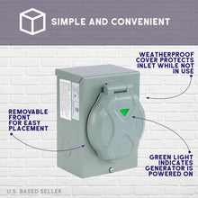 Load image into Gallery viewer, Generator Inlet Box 30 Amp 3 Prong L5-30P 125V Generator Connection
