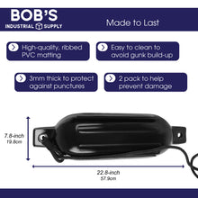 Load image into Gallery viewer, Boat Bumpers for Docking - Boat Fenders Black 2 Pack 22.8 x 7.8in Buoy