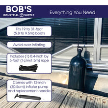 Load image into Gallery viewer, Boat Bumpers for Docking - Boat Fenders Black 2 Pack 22.8 x 7.8in Buoy
