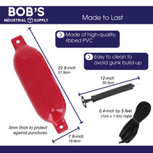 Load image into Gallery viewer, Boat Bumpers for Docking - Boat Fenders Red 2 Pack 22.8 x 7.8in Buoy