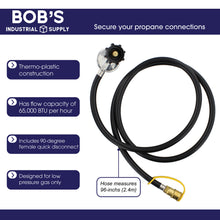 Load image into Gallery viewer, Low Pressure Regulator Hose 8ft Steel Propane Gas Grill and Heater