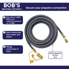 Load image into Gallery viewer, Natural Gas Grill Hose 36ft - 3/8in Female Flare to 3/8in Male Flare