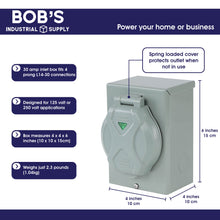 Load image into Gallery viewer, Generator Inlet Box 30 Amp 4 Prong L14-30P 125V/250V Connection Box