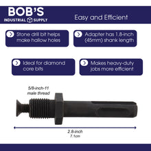 Load image into Gallery viewer, Concrete Drill Bit - Drill Adapter for 5/8in-11 Thread SDS Plus Shank