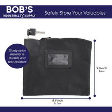 Load image into Gallery viewer, Locking Money Bag Lock Bag Bank Bag with Lock Cash Bag in Black