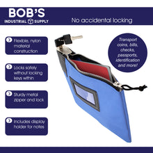 Load image into Gallery viewer, Locking Money Bag Lock Bag Bank Bag with Lock Cash Bag in Bright Blue