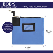 Load image into Gallery viewer, Locking Money Bag Lock Bag Bank Bag with Lock Cash Bag in Bright Blue