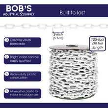 Load image into Gallery viewer, 125ft White Plastic Chain Link for Crowd Control, Halloween, Classroom
