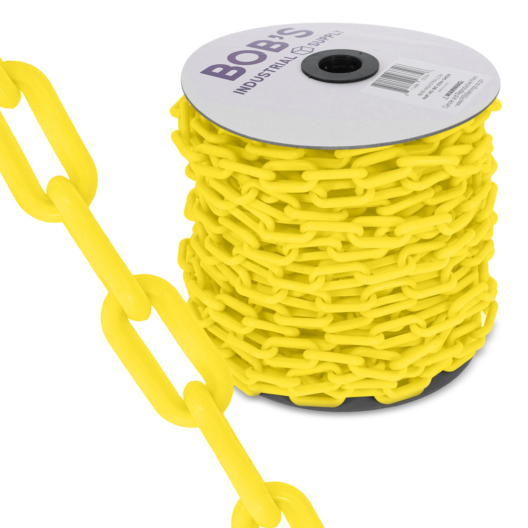 125ft Yellow Plastic Chain Link for Crowd Control Halloween, Classroom