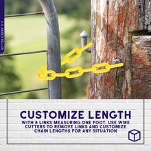 Load image into Gallery viewer, 125ft Yellow Plastic Chain Link for Crowd Control Halloween, Classroom
