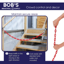 Load image into Gallery viewer, 125ft Red Plastic Chain Link for Crowd Control, Halloween, Classroom
