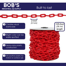 Load image into Gallery viewer, 125ft Red Plastic Chain Link for Crowd Control, Halloween, Classroom
