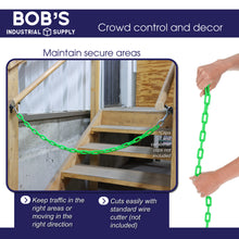 Load image into Gallery viewer, 125ft Green Plastic Chain Link for Crowd Control, Halloween, Classroom
