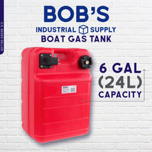 Load image into Gallery viewer, Plastic Boat Gas Tank 6 Gal - Marine Portable Boat Fuel Tank and Line
