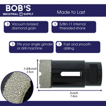 Load image into Gallery viewer, Diamond Drill Bit for Porcelain Tile 1-3/8 Size for 5/8 Angle Grinder
