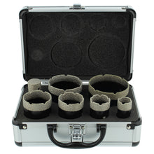 Load image into Gallery viewer, Ceramic Bit Set - 7pc Steel Vacuum Brazed Diamond Bit Hole Saw Kit
