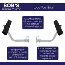 Load image into Gallery viewer, 24in Carpeted Boat Trailer Guide Board Bunks with Frames and Hardware

