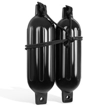 Load image into Gallery viewer, Boat Bumpers for Docking - Boat Fenders Black 2 Pack 22.8 x 7.8in Buoy
