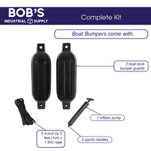 Load image into Gallery viewer, Boat Bumpers for Docking - Boat Fenders Black 2 Pack 22.8 x 7.8in Buoy
