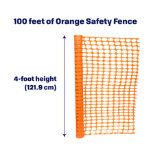 Load image into Gallery viewer, 4x100 ft Orange Plastic Fencing Roll - Temporary Netting for Garden
