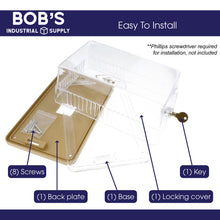 Load image into Gallery viewer, AC Thermostat Lock Box with Key, XL Control Thermostat Cover with Lock
