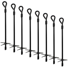 Load image into Gallery viewer, Ground Anchors, 15in - 8pk Black Shed Anchor Kit Ground Stakes
