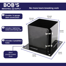 Load image into Gallery viewer, No Dig 6x6 Post Anchor 1pk Bolt Down Post Base Wood Post Ground Anchor

