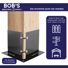 Load image into Gallery viewer, No Dig 6x6 Post Anchor 1pk Bolt Down Post Base Wood Post Ground Anchor
