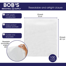 Load image into Gallery viewer, Clear Plastic Bags 100pc Reclosable Zipper Bags Lock Seal 13 X 15in
