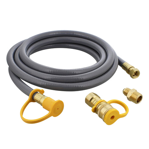 Natural Gas Grill Hose 12ft - 3/8in Female Flare to 3/8in Male Flare