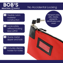 Load image into Gallery viewer, Locking Money Bag Lock Bag Bank Bag with Lock Cash Bag in Red
