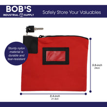 Load image into Gallery viewer, Locking Money Bag Lock Bag Bank Bag with Lock Cash Bag in Red
