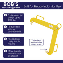 Load image into Gallery viewer, Drum Clamp Barrel Lift Drum Lifter – Drum Lift for 30-55 Gallon Barrel
