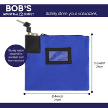 Load image into Gallery viewer, Locking Money Bag Lock Bag Bank Bag with Lock Cash Bag in Navy Blue
