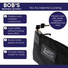Load image into Gallery viewer, Locking Money Bag Lock Bag Bank Bag with Lock Cash Bag in Black
