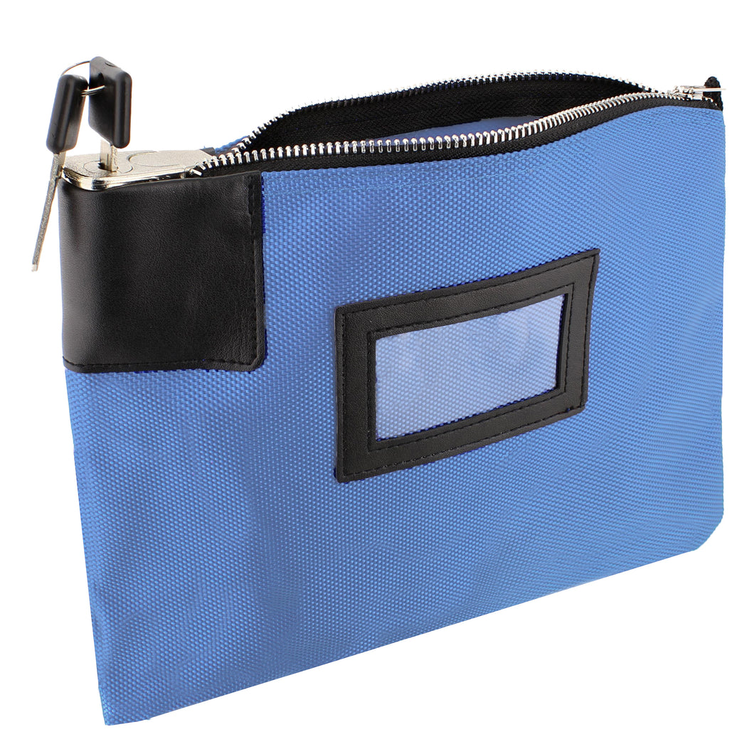 Locking Money Bag Lock Bag Bank Bag with Lock Cash Bag in Bright Blue