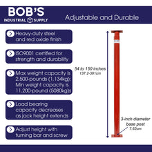 Load image into Gallery viewer, Basement Floor Jacks – 150” Inch Adjustable House Jacks, Joist Posts
