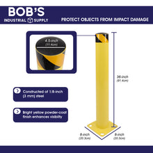 Load image into Gallery viewer, Safety Bollard Post 36in - Yellow Pipe Bollards Steel Parking Barrier
